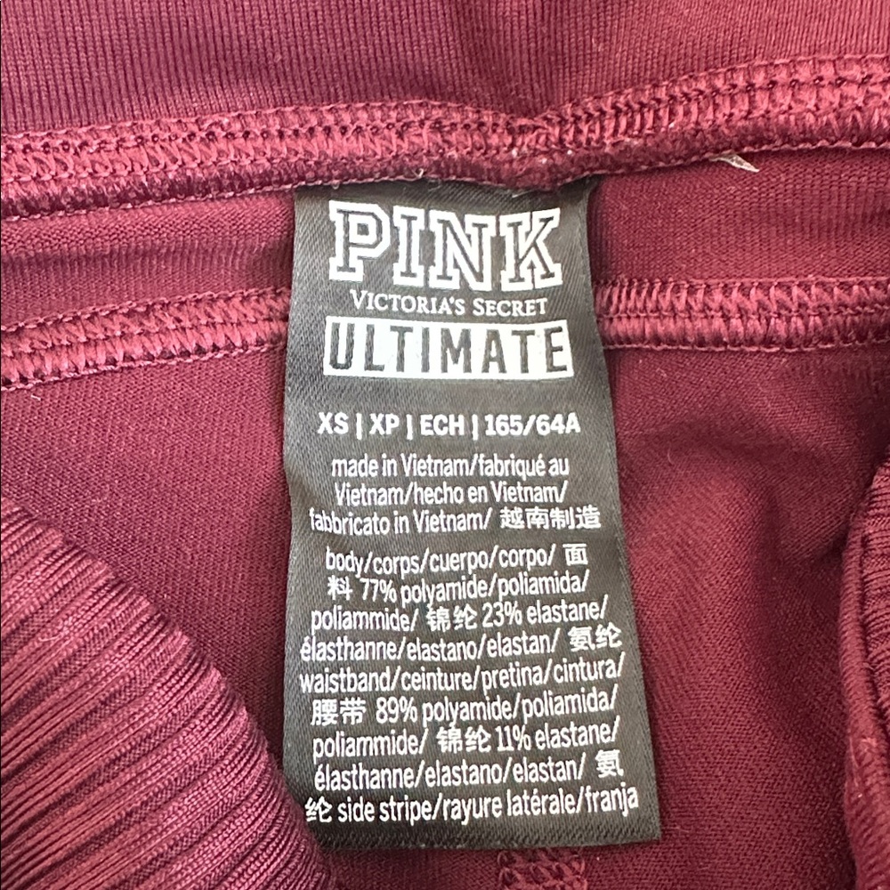 Pink Victoria Secret Ultimate Sport Ruby Neon Rainbow Trim 7/8 Leggings - Picture 4 of 6
